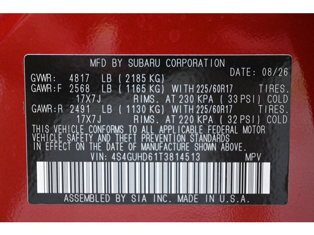 New 2026 LITHIUM RED PEARL Subaru Premium image 36