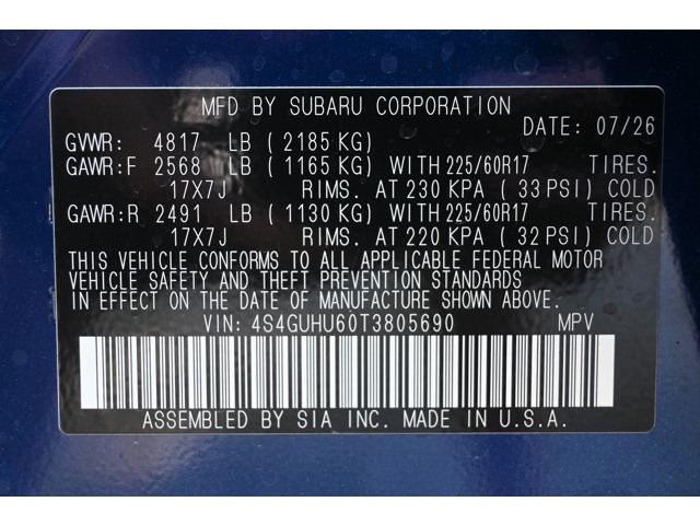 New 2026 SAPPHIRE BLUE PEARL Subaru Wilderness image 36