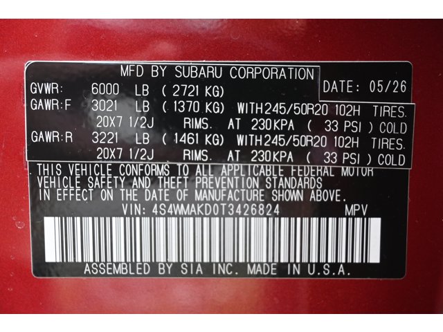 New 2026 CRIMSON RED PEARL Subaru Touring 7-Passenger image 37