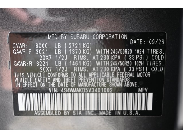 New 2027 MAGNETITE GRAY METALLIC Subaru Touring 7-Passenger image 37