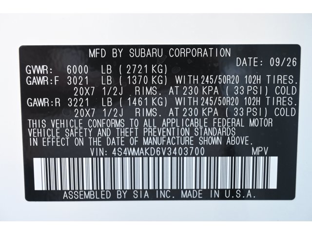 New 2027 CRYSTAL WHITE PEARL Subaru Touring 7-Passenger image 37