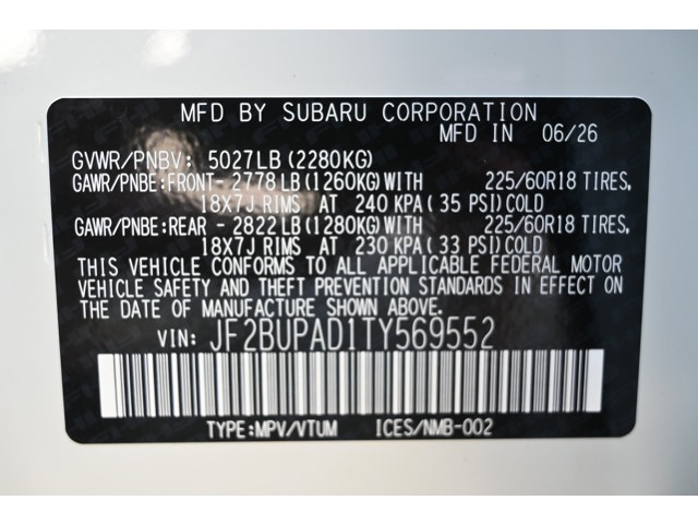 New 2026 CRYSTAL WHITE PEARL Subaru Premium image 35