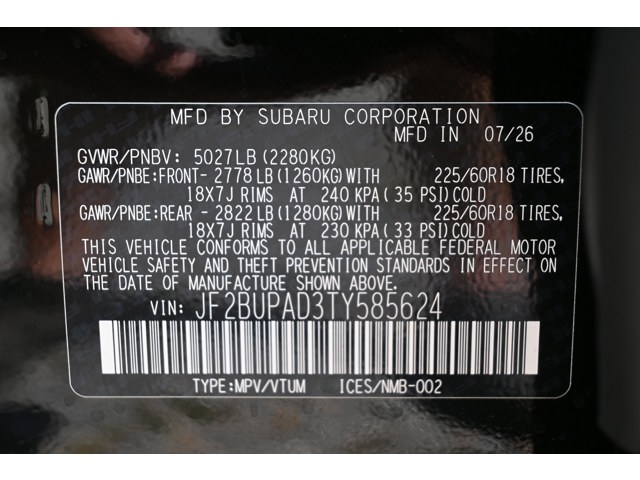 New 2026 CRYSTAL BLACK SILICA Subaru Premium image 35