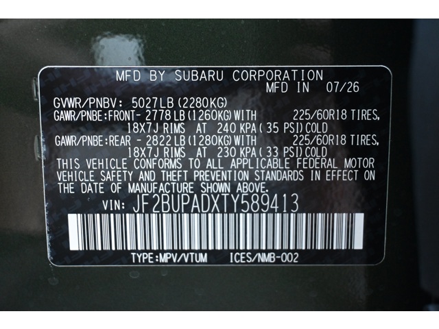 New 2026 DEEP EMERALD GREEN PEARL Subaru Premium image 35