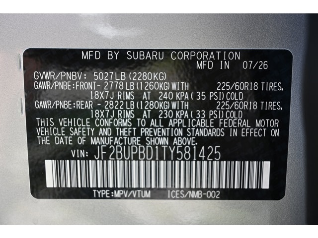 New 2026 ICE SILVER METALLIC Subaru Premium image 38