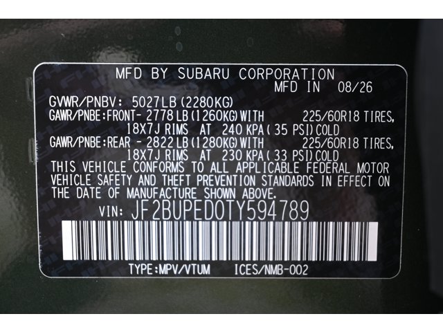 New 2026 DEEP EMERALD GREEN PEARL Subaru Touring image 37