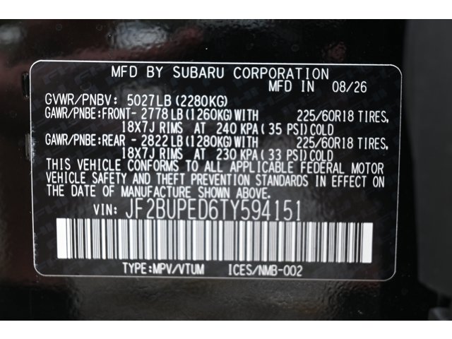 New 2026 CRYSTAL BLACK SILICA Subaru Touring image 38