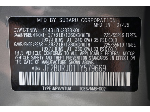 New 2026 RIVER ROCK PEARL Subaru Touring XT image 38