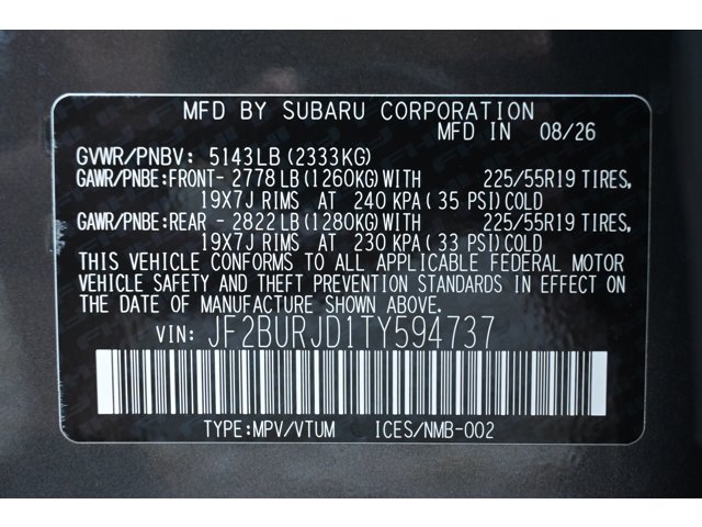 New 2026 MAGNETITE GRAY METALLIC Subaru Touring XT image 38