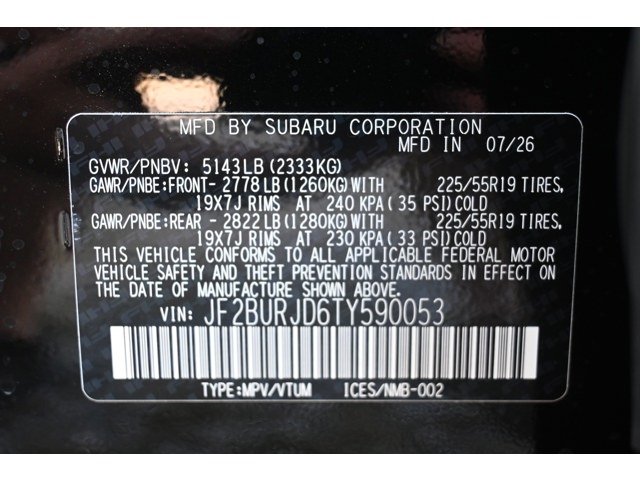 New 2026 CRYSTAL BLACK SILICA Subaru Touring XT image 38
