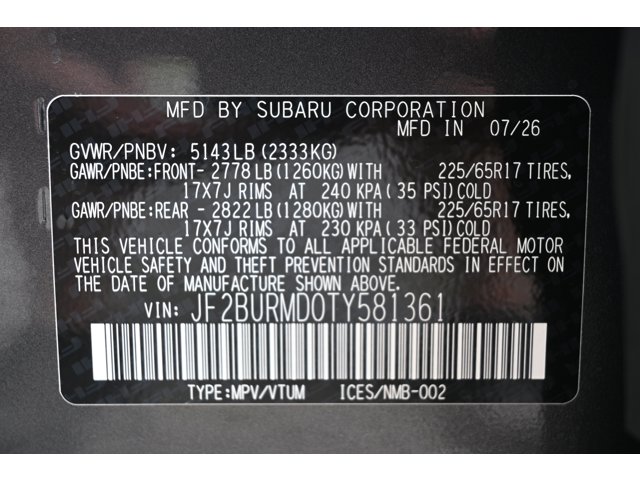 New 2026 MAGNETITE GRAY METALLIC Subaru Wilderness image 37