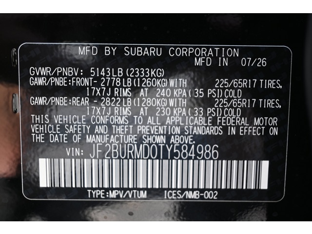 New 2026 CRYSTAL BLACK SILICA Subaru Wilderness image 38
