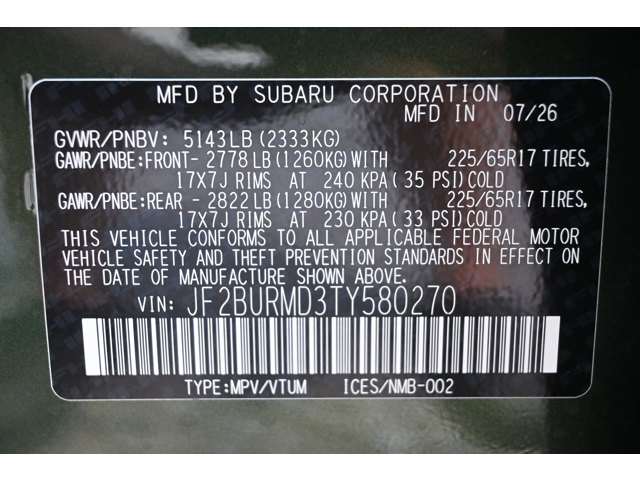 New 2026 DEEP EMERALD GREEN PEARL Subaru Wilderness image 38