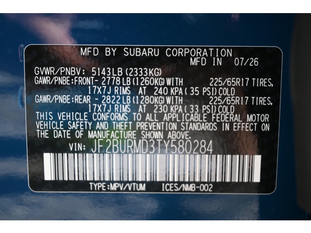 New 2026 GEYSER BLUE Subaru Wilderness image 37
