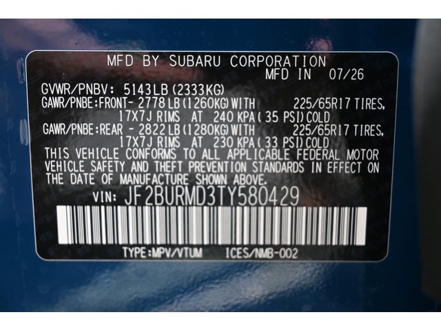 New 2026 GEYSER BLUE Subaru Wilderness image 38