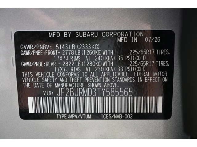 New 2026 ICE SILVER METALLIC Subaru Wilderness image 38