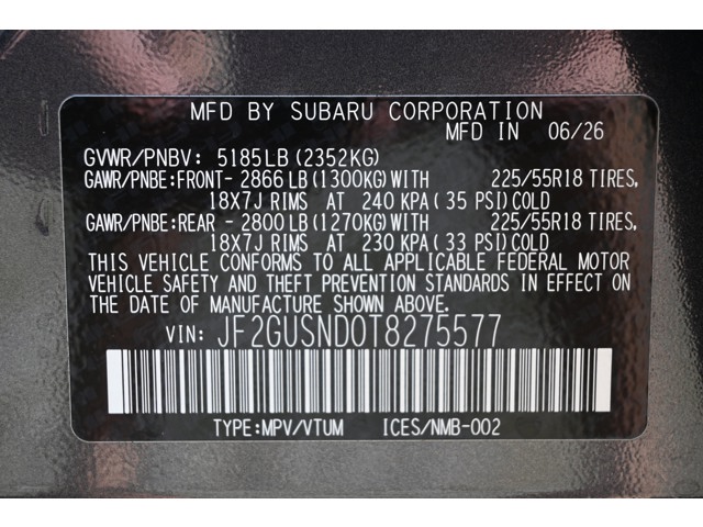 New 2026 MAGNETITE GRAY PEARL Subaru Limited Hybrid image 37
