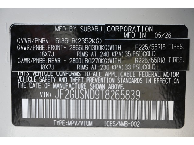 New 2026 CRYSTAL WHITE PEARL Subaru Limited Hybrid image 37