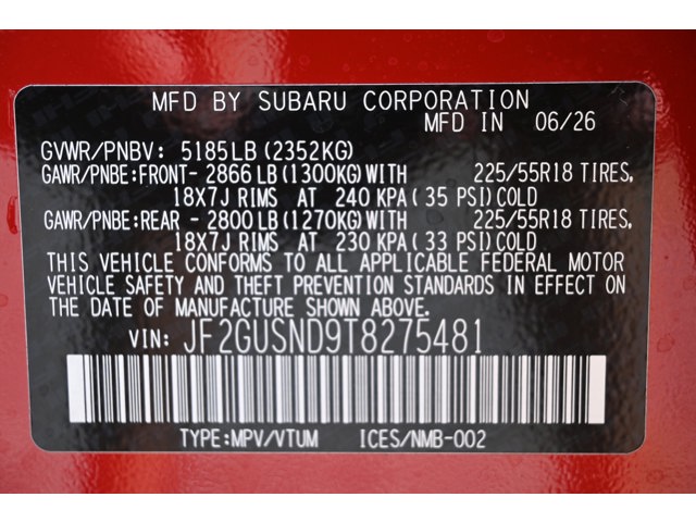New 2026 PURE RED Subaru Limited Hybrid image 37